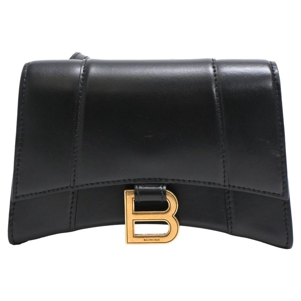 Balenciaga Hourglass Waist Bag in Black Leather